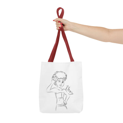 They Pronoun Tote Bag – Gender-Free, Black Line Art, Durable Polyester, Multiple Sizes | Inclusive LGBTQIA+ Accessory | Voce Lindx