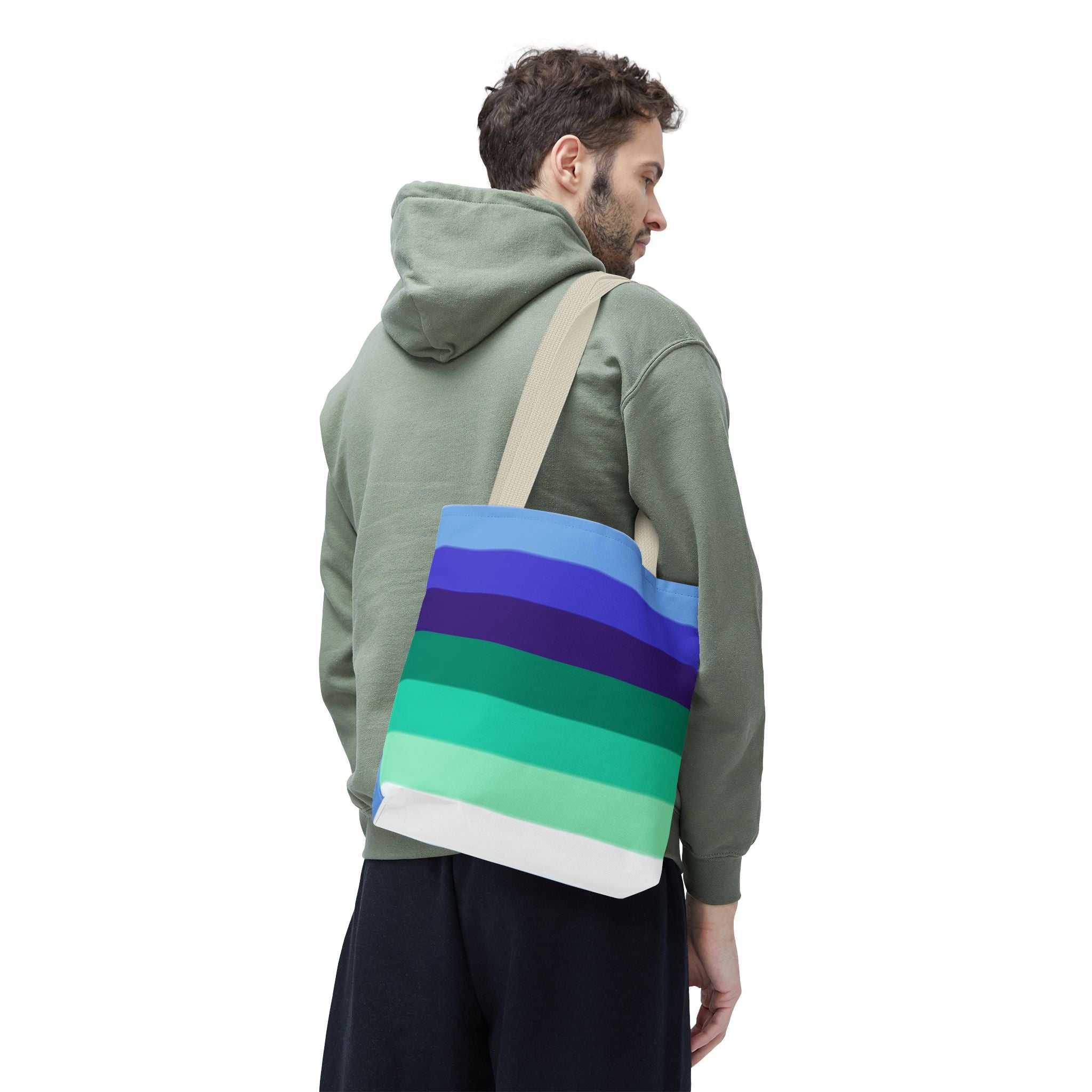 Gay Pride Flag Tote Bag – Durable Polyester, Multiple Sizes &amp; Handle Colors | Inclusive LGBTQIA+ Accessory | Voce Lindx