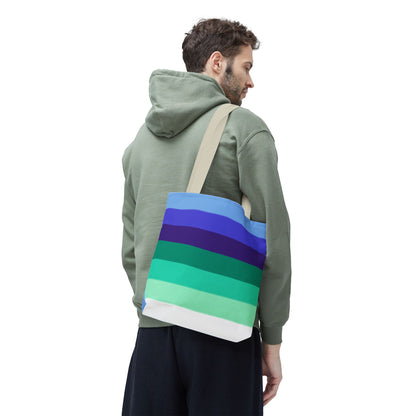 Gay Pride Flag Tote Bag – Durable Polyester, Multiple Sizes &amp; Handle Colors | Inclusive LGBTQIA+ Accessory | Voce Lindx