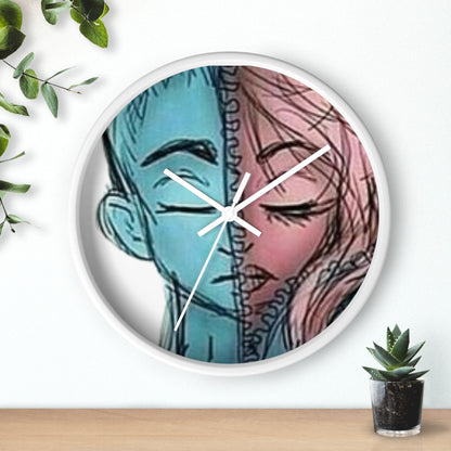 VOCE LINDX Wall Clock – Gender Expression Split Face Art – Silent Mechanism – Decorative Indoor Timepiece