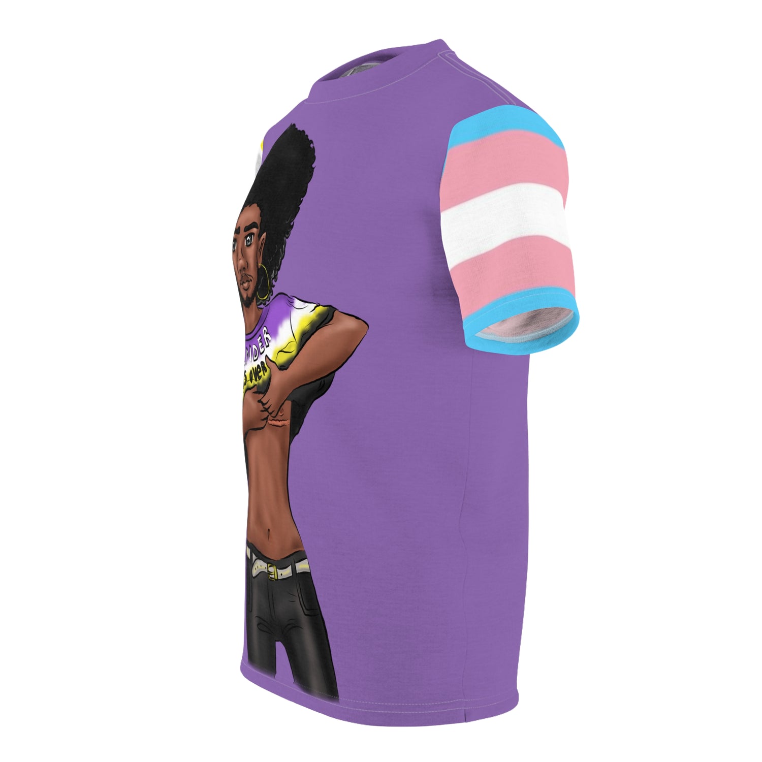 Gender Is Over Gender-Free Pride Tee – Trans &amp; Nonbinary Flag Sleeves, Soft Microfiber, Inclusive LGBTQIA+ Fashion | Voce Lindx