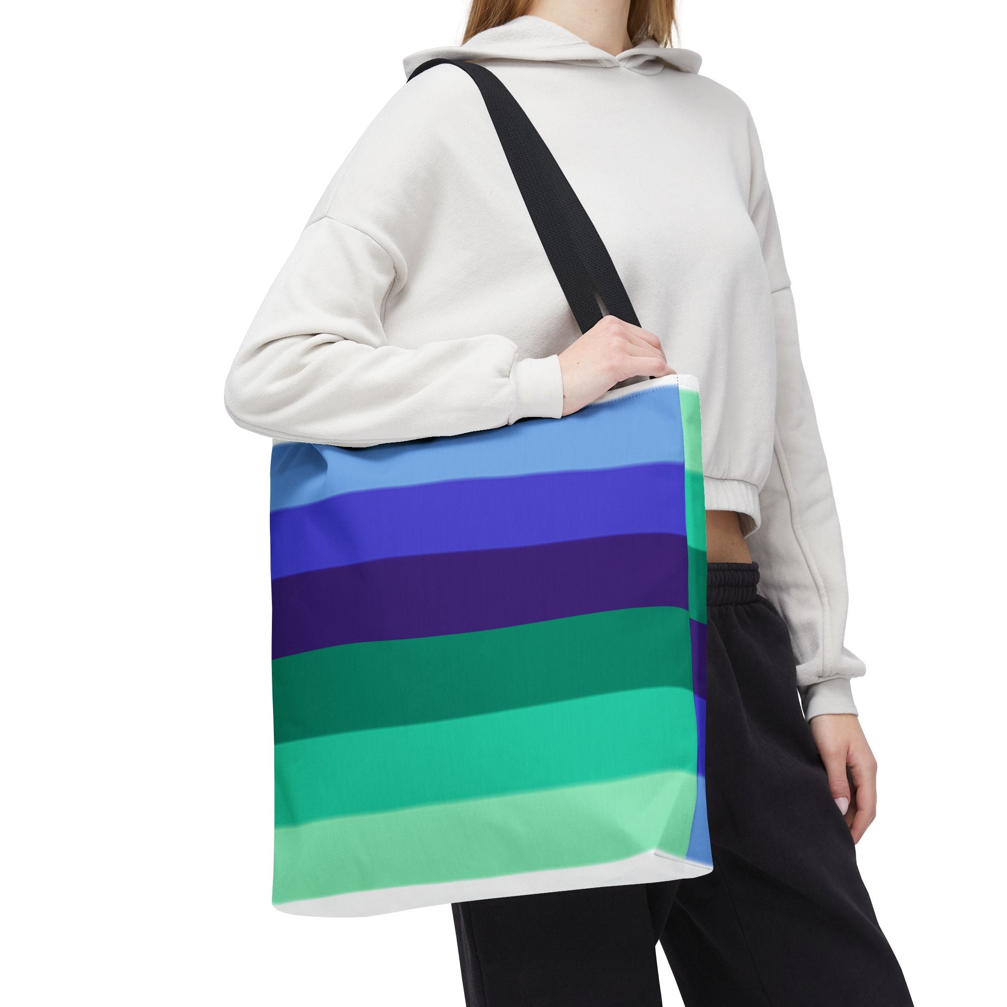 Gay Pride Flag Tote Bag – Durable Polyester, Multiple Sizes &amp; Handle Colors | Inclusive LGBTQIA+ Accessory | Voce Lindx