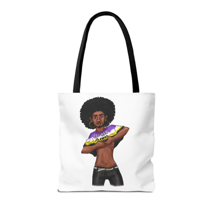 Gender Is Over Tote Bag – Gender-Free, Black Representation Art, Durable Polyester, Multiple Sizes | Inclusive LGBTQIA+ Accessory | Voce Lindx