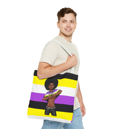 Nonbinary Pride Tote Bag – “Gender Is Over” Art, Durable Polyester, Multiple Sizes | Inclusive LGBTQIA+ Accessory | Voce Lindx