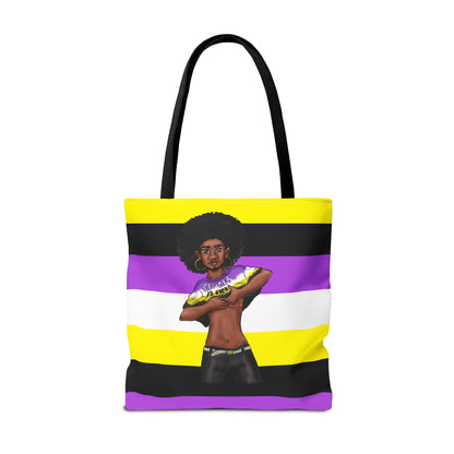 Nonbinary Pride Tote Bag – “Gender Is Over” Art, Durable Polyester, Multiple Sizes | Inclusive LGBTQIA+ Accessory | Voce Lindx
