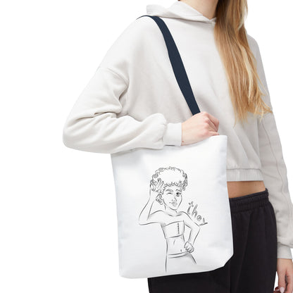 They Pronoun Tote Bag – Gender-Free, Black Line Art, Durable Polyester, Multiple Sizes | Inclusive LGBTQIA+ Accessory | Voce Lindx