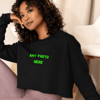 VOCE LINDX Cropped Sweatshirt – 50/50 Cotton–Poly Fleece, Ribbed Cuffs &amp; Raw Hem – Custom Artwork