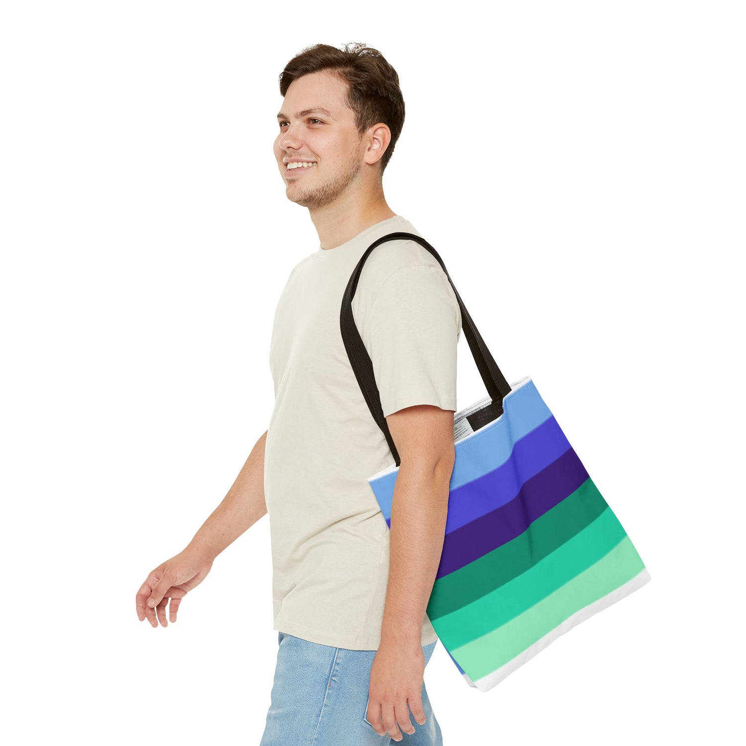 Gay Pride Flag Tote Bag – Durable Polyester, Multiple Sizes &amp; Handle Colors | Inclusive LGBTQIA+ Accessory | Voce Lindx