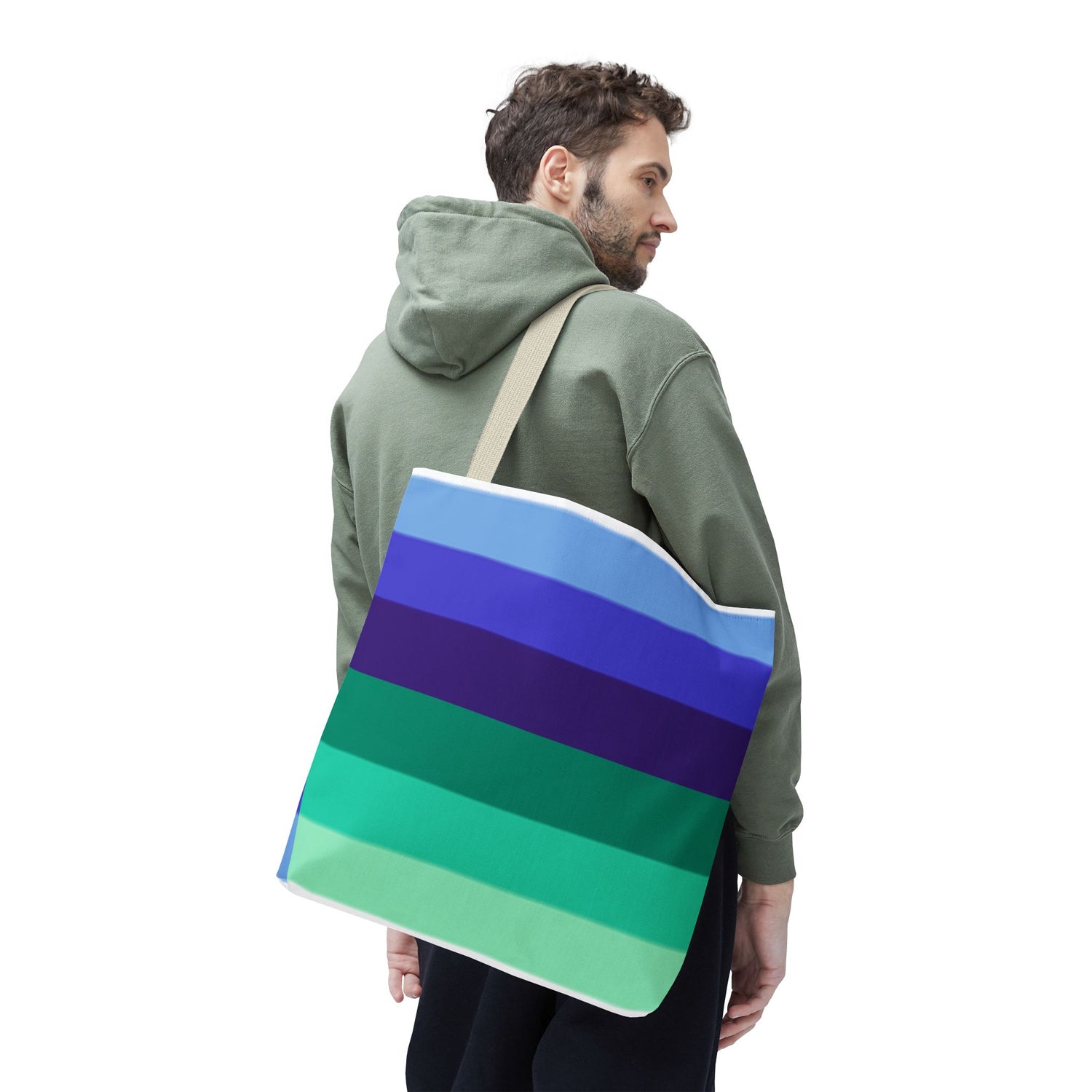 Gay Pride Flag Tote Bag – Durable Polyester, Multiple Sizes &amp; Handle Colors | Inclusive LGBTQIA+ Accessory | Voce Lindx