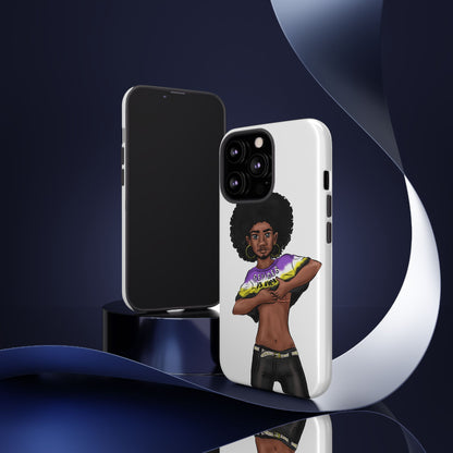 Gender Is Over Tough Phone Case – Gender-Free, Black Representation Art, Dual Layer Protection | Voce Lindx