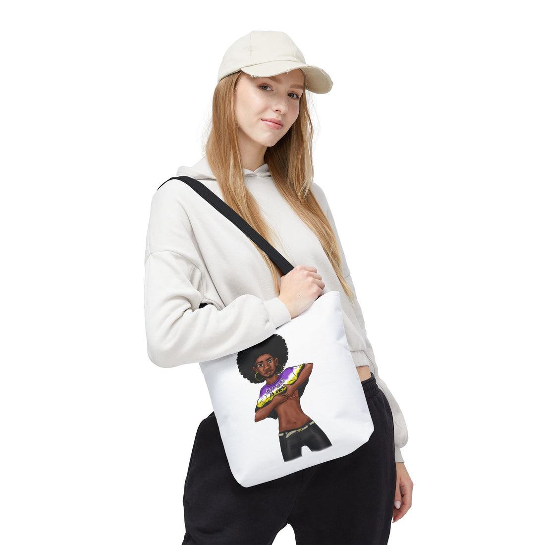 Gender Is Over Tote Bag – Gender-Free, Black Representation Art, Durable Polyester, Multiple Sizes | Inclusive LGBTQIA+ Accessory | Voce Lindx