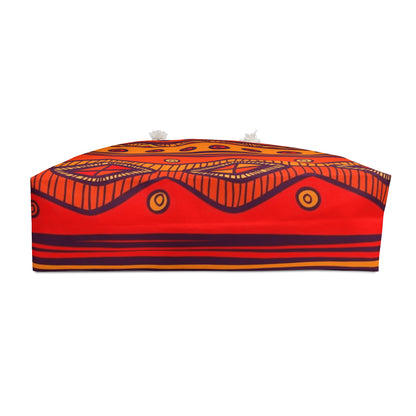 Orange &amp; Yellow African-Inspired Weekender Bag – Oversized, Durable Polyester, Rope Handles | Inclusive Travel Tote | Voce Lindx