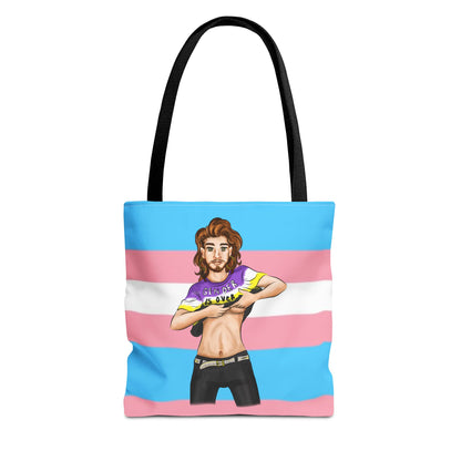 Trans Pride Tote Bag – “Gender Is Over” Art, Durable Polyester, Multiple Sizes | Inclusive LGBTQIA+ Accessory | Voce Lindx