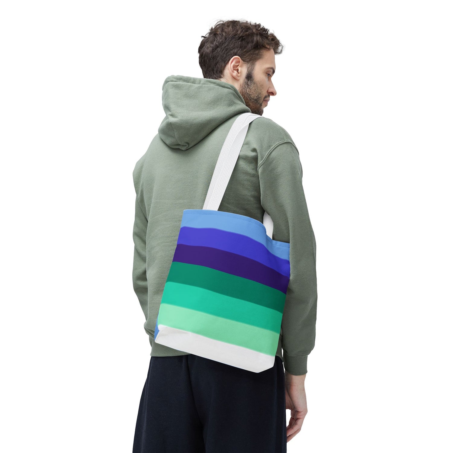 Gay Pride Flag Tote Bag – Durable Polyester, Multiple Sizes &amp; Handle Colors | Inclusive LGBTQIA+ Accessory | Voce Lindx