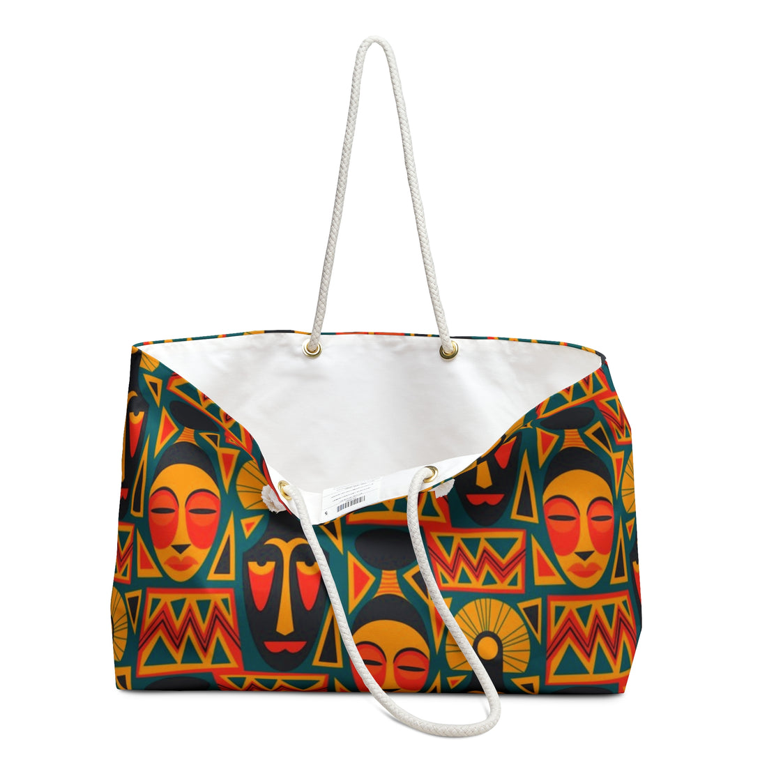 African Faces Weekender Bag – Oversized, Durable Polyester, Rope Handles | Inclusive Travel Tote | Voce Lindx