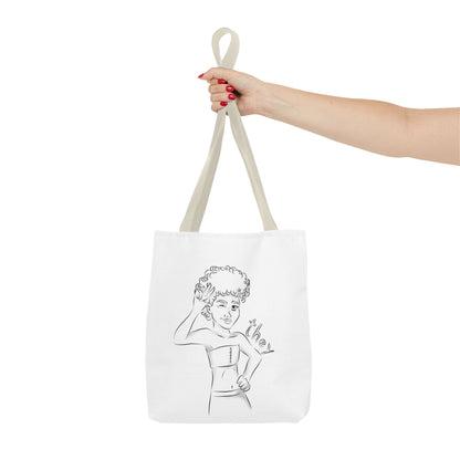 They Pronoun Tote Bag – Gender-Free, Black Line Art, Durable Polyester, Multiple Sizes | Inclusive LGBTQIA+ Accessory | Voce Lindx