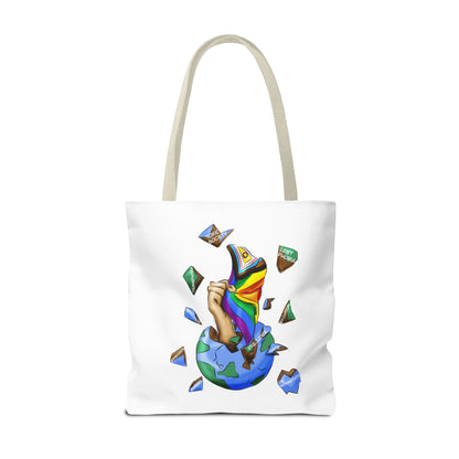 Progress Pride Flag Tote Bag – Breaking Barriers Art, Durable Polyester, Multiple Sizes | Inclusive LGBTQIA+ Accessory | Voce Lindx
