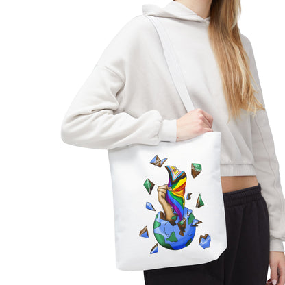 Progress Pride Flag Tote Bag – Breaking Barriers Art, Durable Polyester, Multiple Sizes | Inclusive LGBTQIA+ Accessory | Voce Lindx
