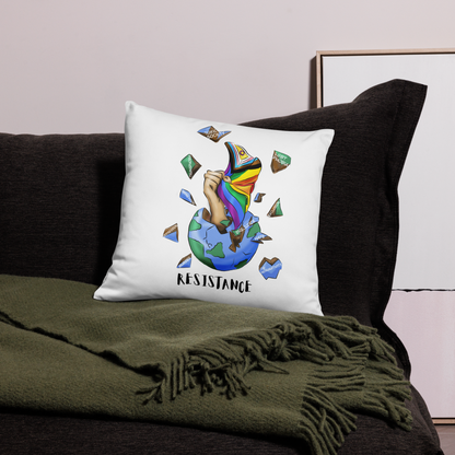 Basic Cushion – “Resistance Planet” Print | Decorative Square Throw Pillow | Voce Lindx