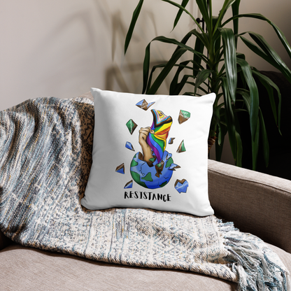 Basic Cushion – “Resistance Planet” Print | Decorative Square Throw Pillow | Voce Lindx