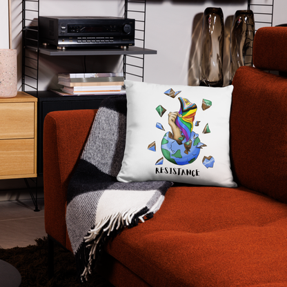 Basic Cushion – “Resistance Planet” Print | Decorative Square Throw Pillow | Voce Lindx