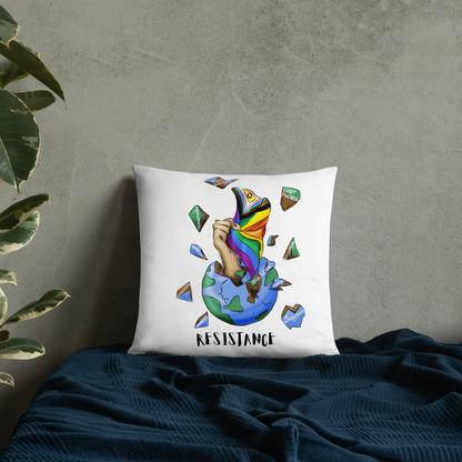 Basic Cushion – “Resistance Planet” Print | Decorative Square Throw Pillow | Voce Lindx