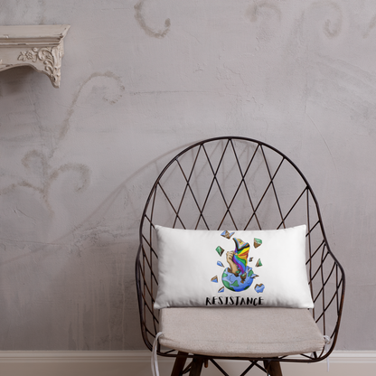 Basic Cushion – “Resistance Planet” Print | Decorative Square Throw Pillow | Voce Lindx