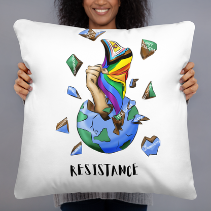 Basic Cushion – “Resistance Planet” Print | Decorative Square Throw Pillow | Voce Lindx