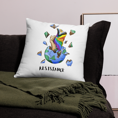 Basic Cushion – “Resistance Planet” Print | Decorative Square Throw Pillow | Voce Lindx