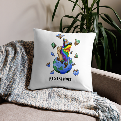 Basic Cushion – “Resistance Planet” Print | Decorative Square Throw Pillow | Voce Lindx
