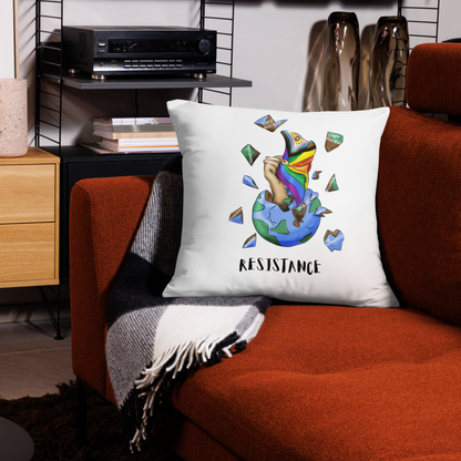 Basic Cushion – “Resistance Planet” Print | Decorative Square Throw Pillow | Voce Lindx