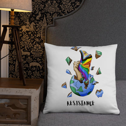 Basic Cushion – “Resistance Planet” Print | Decorative Square Throw Pillow | Voce Lindx