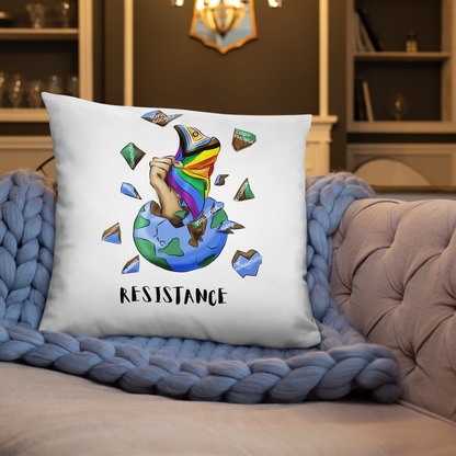 Basic Cushion – “Resistance Planet” Print | Decorative Square Throw Pillow | Voce Lindx