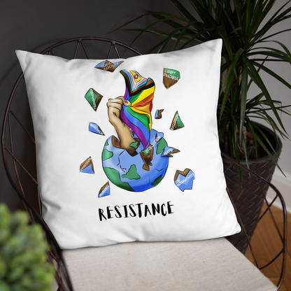 Basic Cushion – “Resistance Planet” Print | Decorative Square Throw Pillow | Voce Lindx
