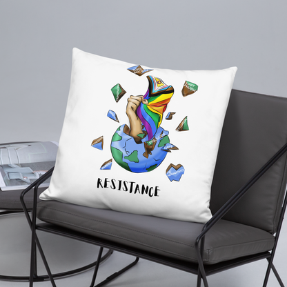 Basic Cushion – “Resistance Planet” Print | Decorative Square Throw Pillow | Voce Lindx