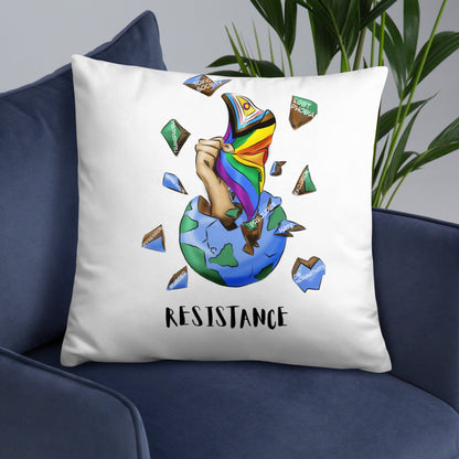 Basic Cushion – “Resistance Planet” Print | Decorative Square Throw Pillow | Voce Lindx