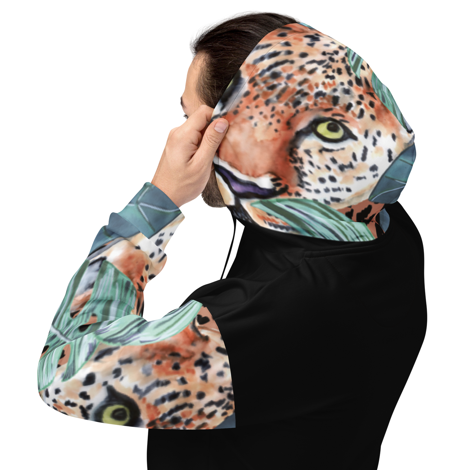 Jaguar and Leaf Hoodie – Statement Print for Bold Personalities