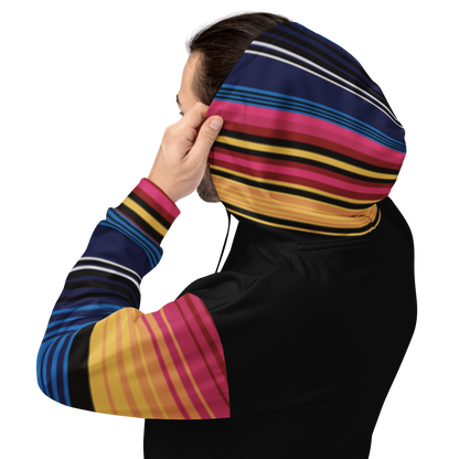 Colour Stripe Hoodie – Bold Style with Black Contrast