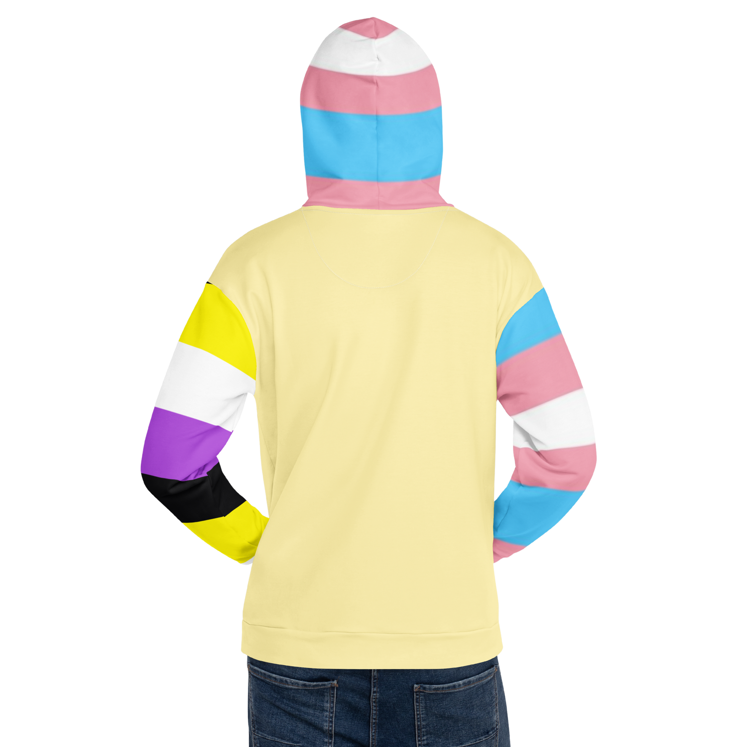 Trans + Non-Binary Flag Hoodie – Inclusive Pride Fashion | Comfortable &amp; Gender-Free Statement Wear