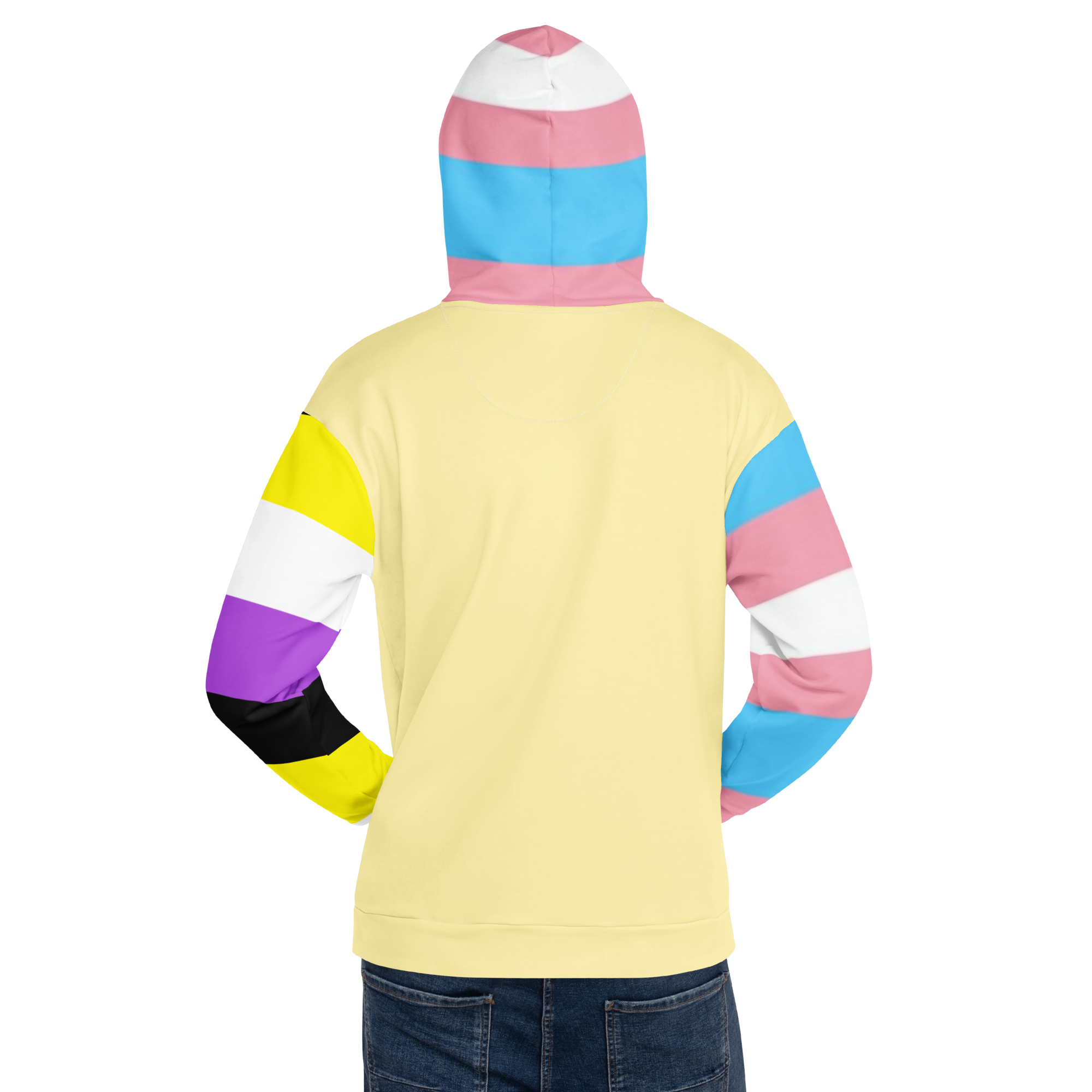 Trans + Non-Binary Flag Hoodie – Inclusive Pride Fashion | Comfortable &amp; Gender-Free Statement Wear