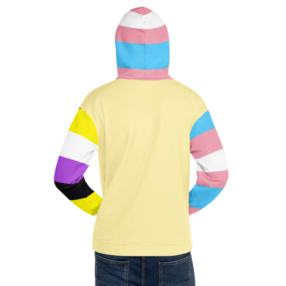 Trans + Non-Binary Flag Hoodie – Inclusive Pride Fashion | Comfortable &amp; Gender-Free Statement Wear