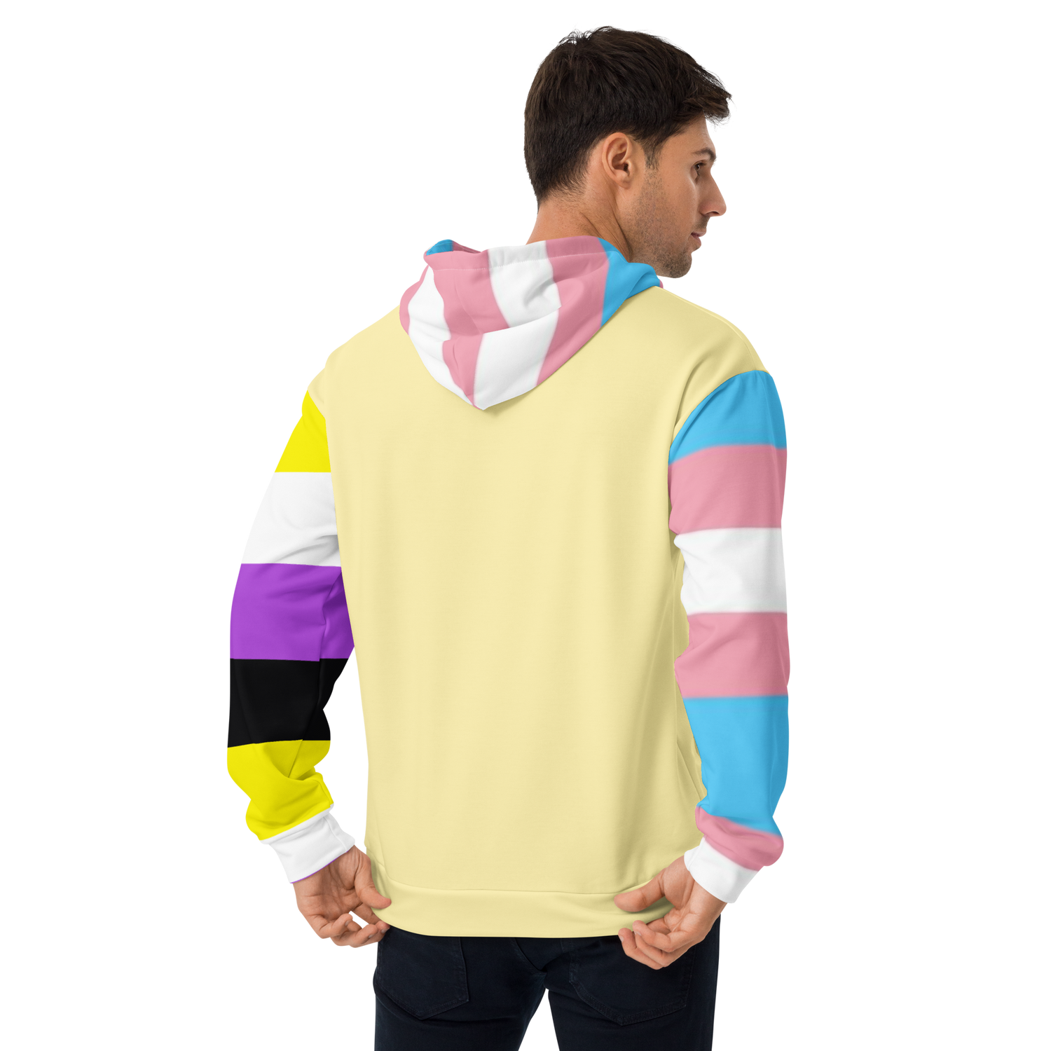 Trans + Non-Binary Flag Hoodie – Inclusive Pride Fashion | Comfortable &amp; Gender-Free Statement Wear