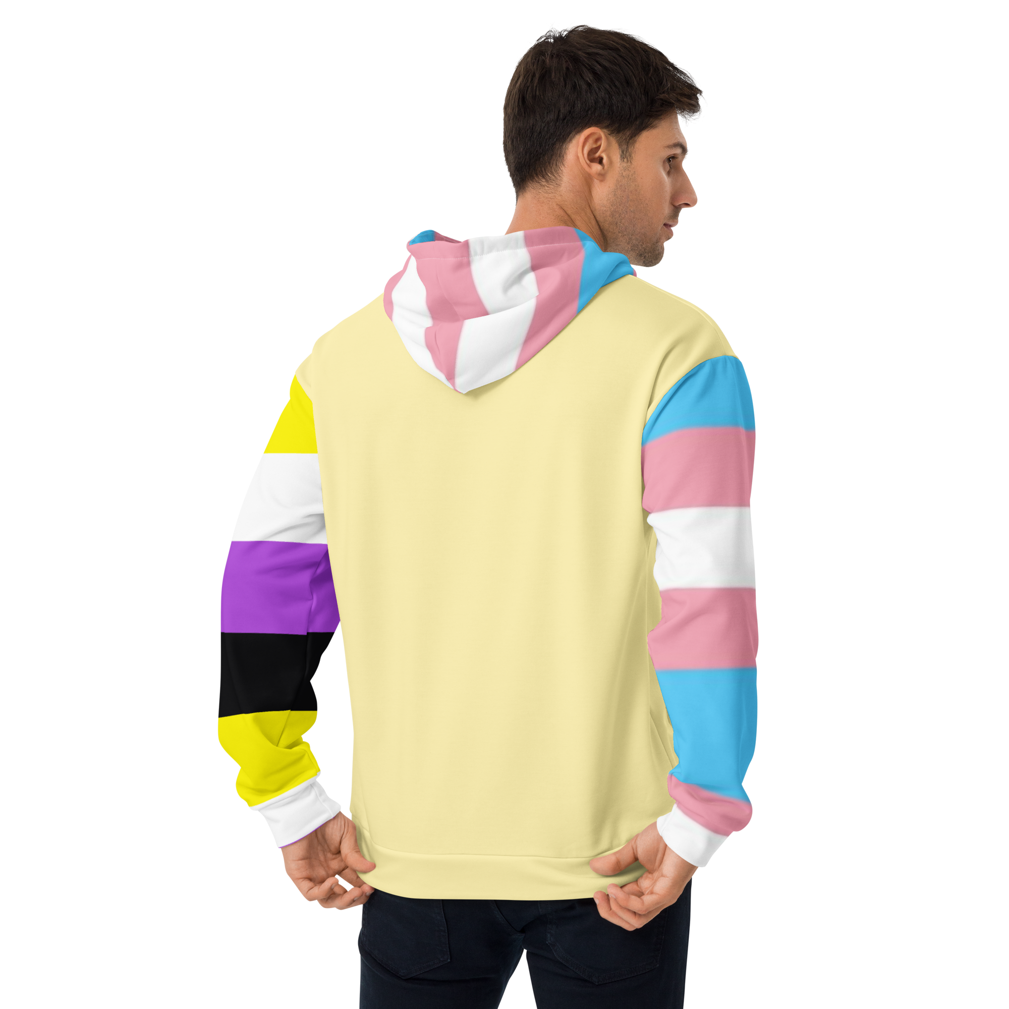 Trans + Non-Binary Flag Hoodie – Inclusive Pride Fashion | Comfortable &amp; Gender-Free Statement Wear