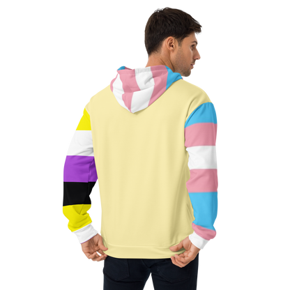 Trans + Non-Binary Flag Hoodie – Inclusive Pride Fashion | Comfortable &amp; Gender-Free Statement Wear