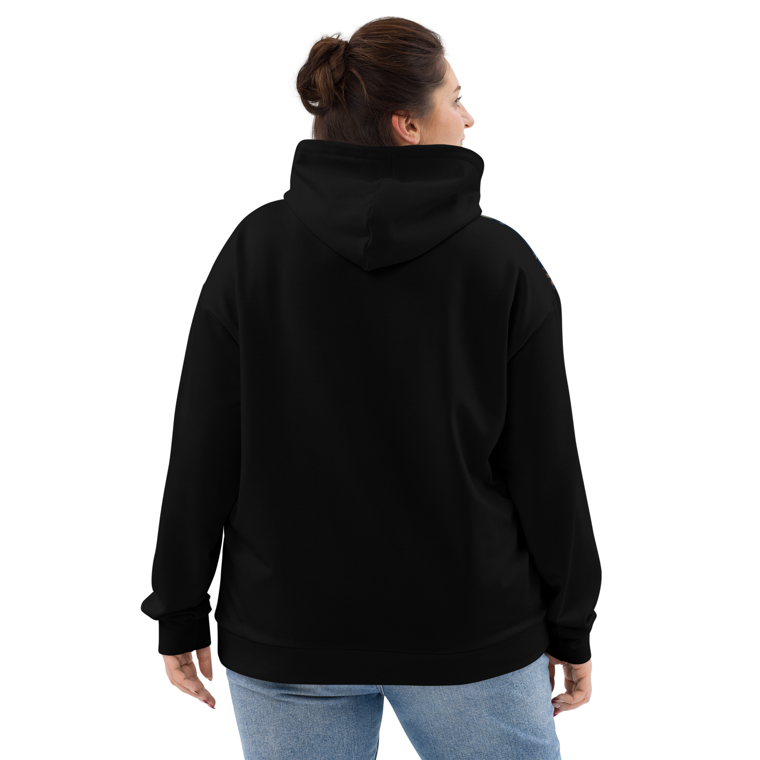 Blue Floral Hoodie with “He” Statement – Soft &amp; Empowering | Comfortable Fit