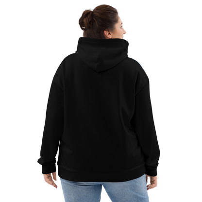 Blue Floral Hoodie with “He” Statement – Soft &amp; Empowering | Comfortable Fit