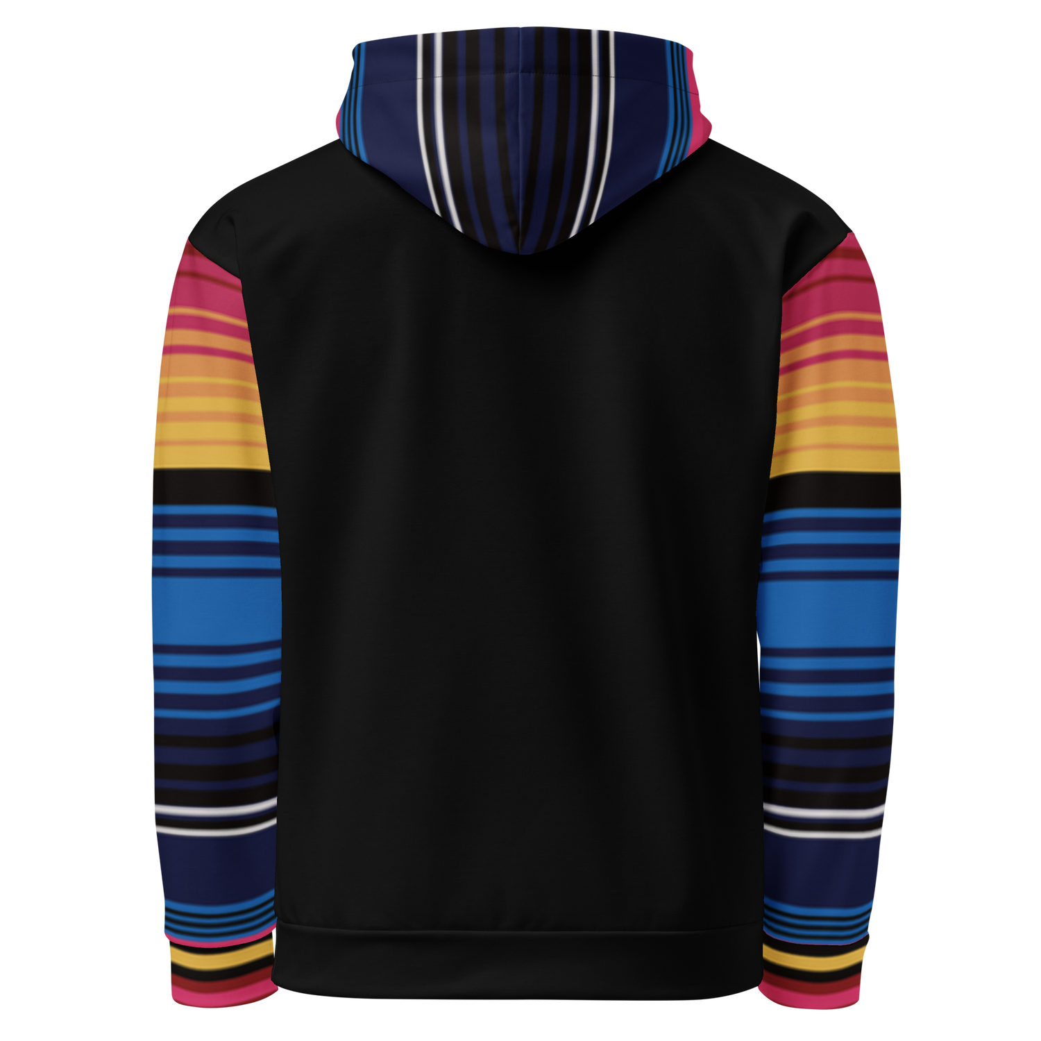 Colour Stripe Hoodie – Bold Style with Black Contrast