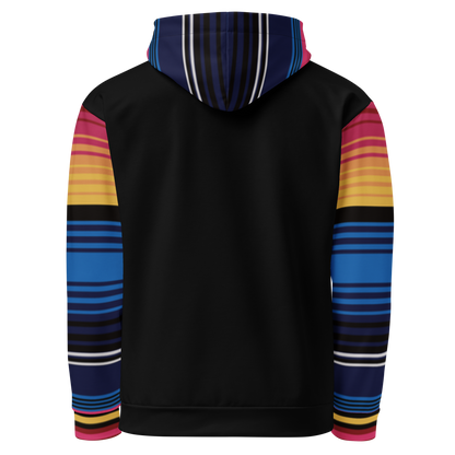 Colour Stripe Hoodie – Bold Style with Black Contrast