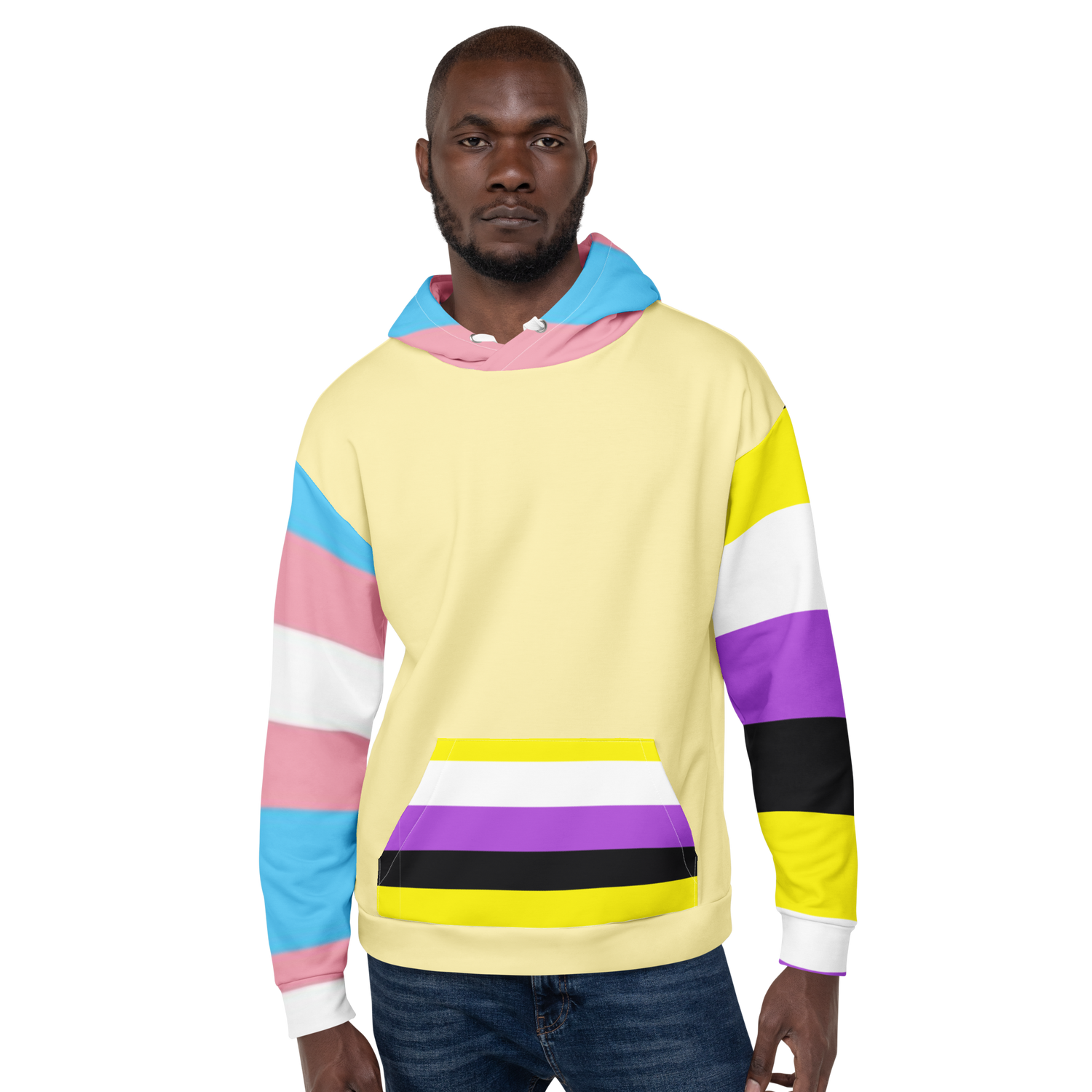 Trans + Non-Binary Flag Hoodie – Inclusive Pride Fashion | Comfortable &amp; Gender-Free Statement Wear