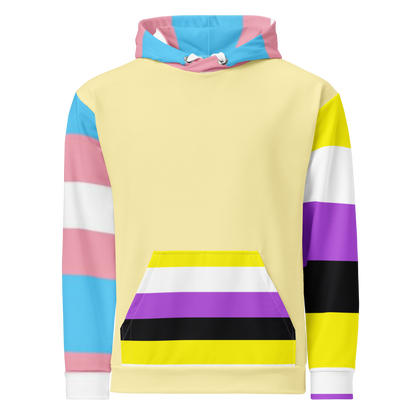 Trans + Non-Binary Flag Hoodie – Inclusive Pride Fashion | Comfortable &amp; Gender-Free Statement Wear
